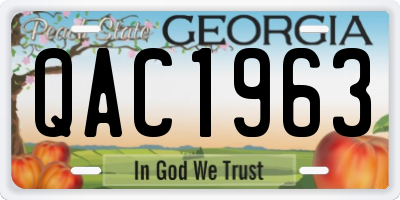 GA license plate QAC1963