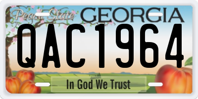 GA license plate QAC1964