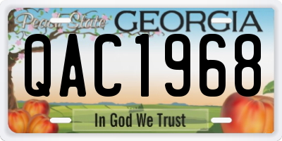 GA license plate QAC1968