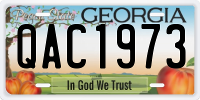 GA license plate QAC1973