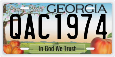 GA license plate QAC1974