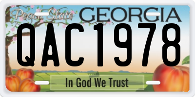 GA license plate QAC1978