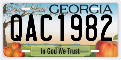GA license plate QAC1982