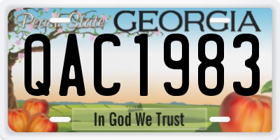 GA license plate QAC1983