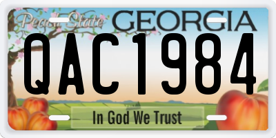 GA license plate QAC1984