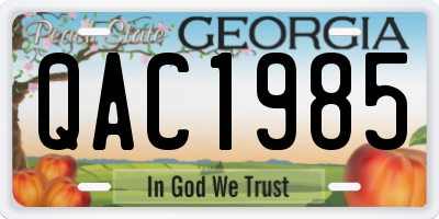 GA license plate QAC1985