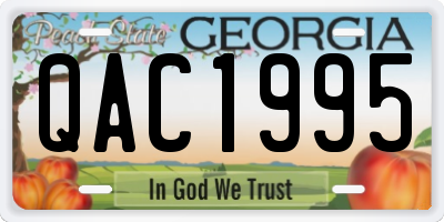 GA license plate QAC1995