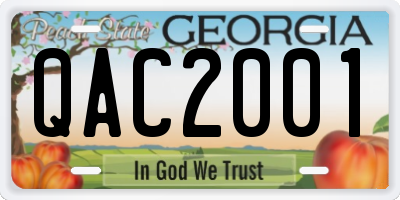 GA license plate QAC2001