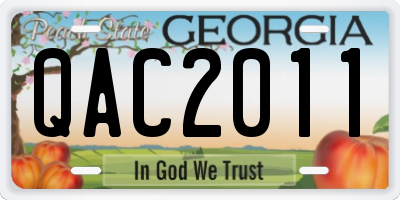 GA license plate QAC2011