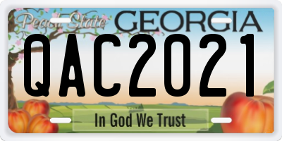 GA license plate QAC2021