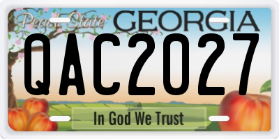 GA license plate QAC2027