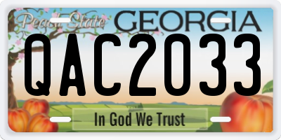 GA license plate QAC2033