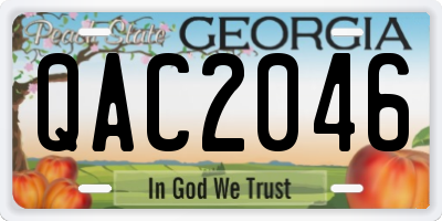 GA license plate QAC2046