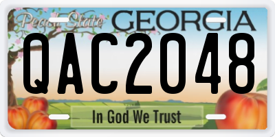 GA license plate QAC2048