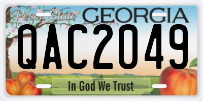 GA license plate QAC2049