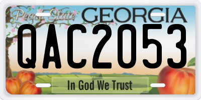 GA license plate QAC2053