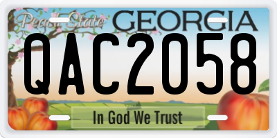 GA license plate QAC2058