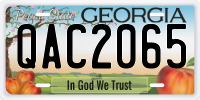 GA license plate QAC2065