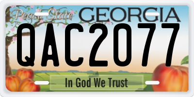 GA license plate QAC2077