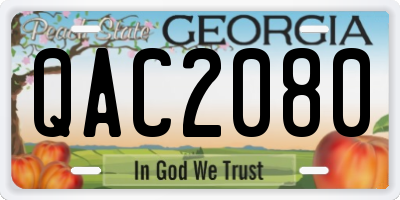 GA license plate QAC2080