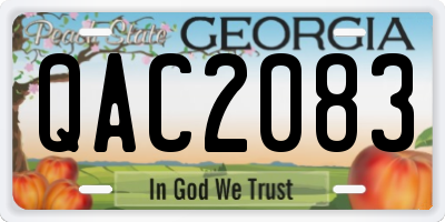 GA license plate QAC2083