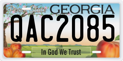 GA license plate QAC2085