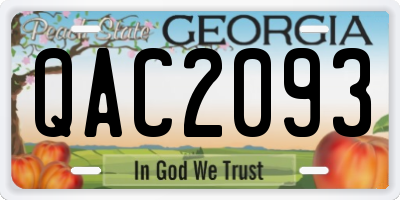GA license plate QAC2093