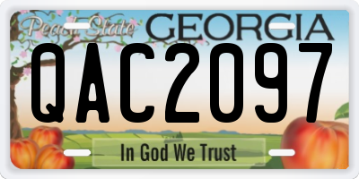 GA license plate QAC2097