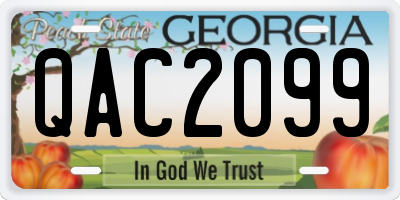 GA license plate QAC2099
