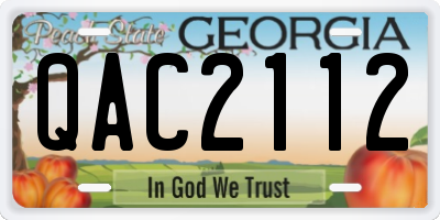 GA license plate QAC2112