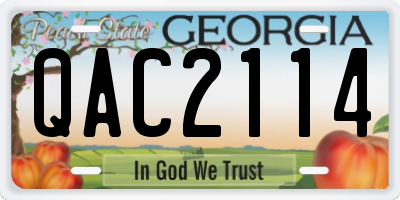 GA license plate QAC2114
