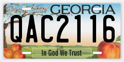 GA license plate QAC2116
