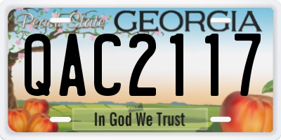 GA license plate QAC2117