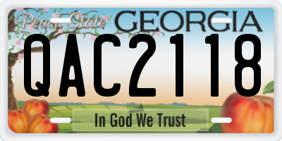 GA license plate QAC2118