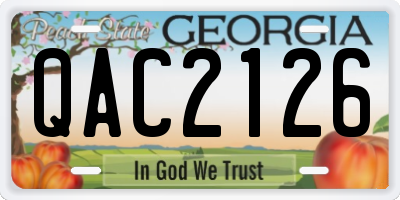 GA license plate QAC2126