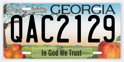GA license plate QAC2129