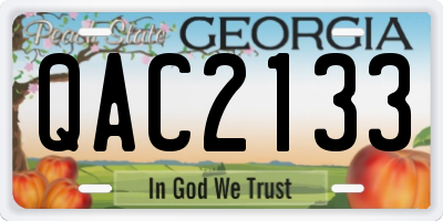 GA license plate QAC2133