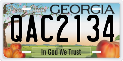 GA license plate QAC2134