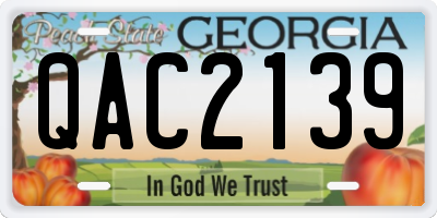 GA license plate QAC2139