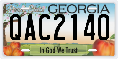 GA license plate QAC2140