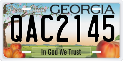 GA license plate QAC2145