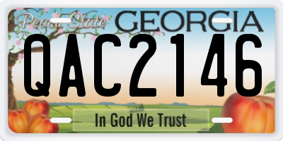 GA license plate QAC2146