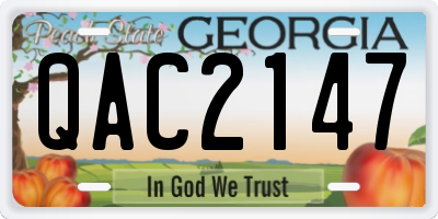GA license plate QAC2147