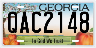 GA license plate QAC2148