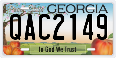 GA license plate QAC2149