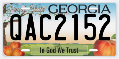 GA license plate QAC2152
