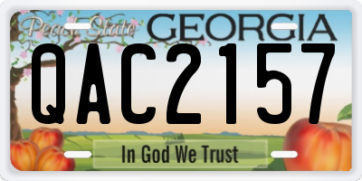 GA license plate QAC2157