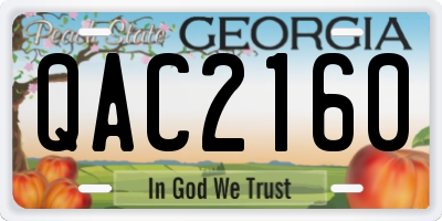 GA license plate QAC2160