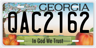 GA license plate QAC2162