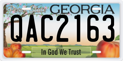 GA license plate QAC2163